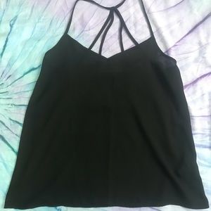 Strappy Black Flowy Shirt